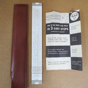 VTG Pickett Slide Rule No. 121 Trainer Original Manual and Leather Sheath CLEAN